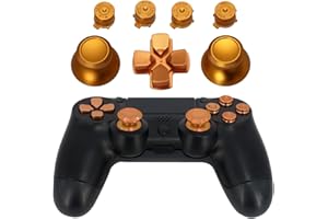 Jadebones Metal Thumbsticks Thumb Grip + Bullet Buttons + D-pad Replacements Kits for Sony PS4/DualShock 4/PS4 Slim/PS4 Pro C