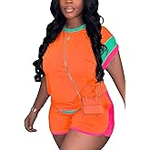 LAJIOJIO Shorts Sets Women 2 Piece Outfits,Casual Loose Short Sleeve Tops Shorts Two Piece Outfits Sweatsuits