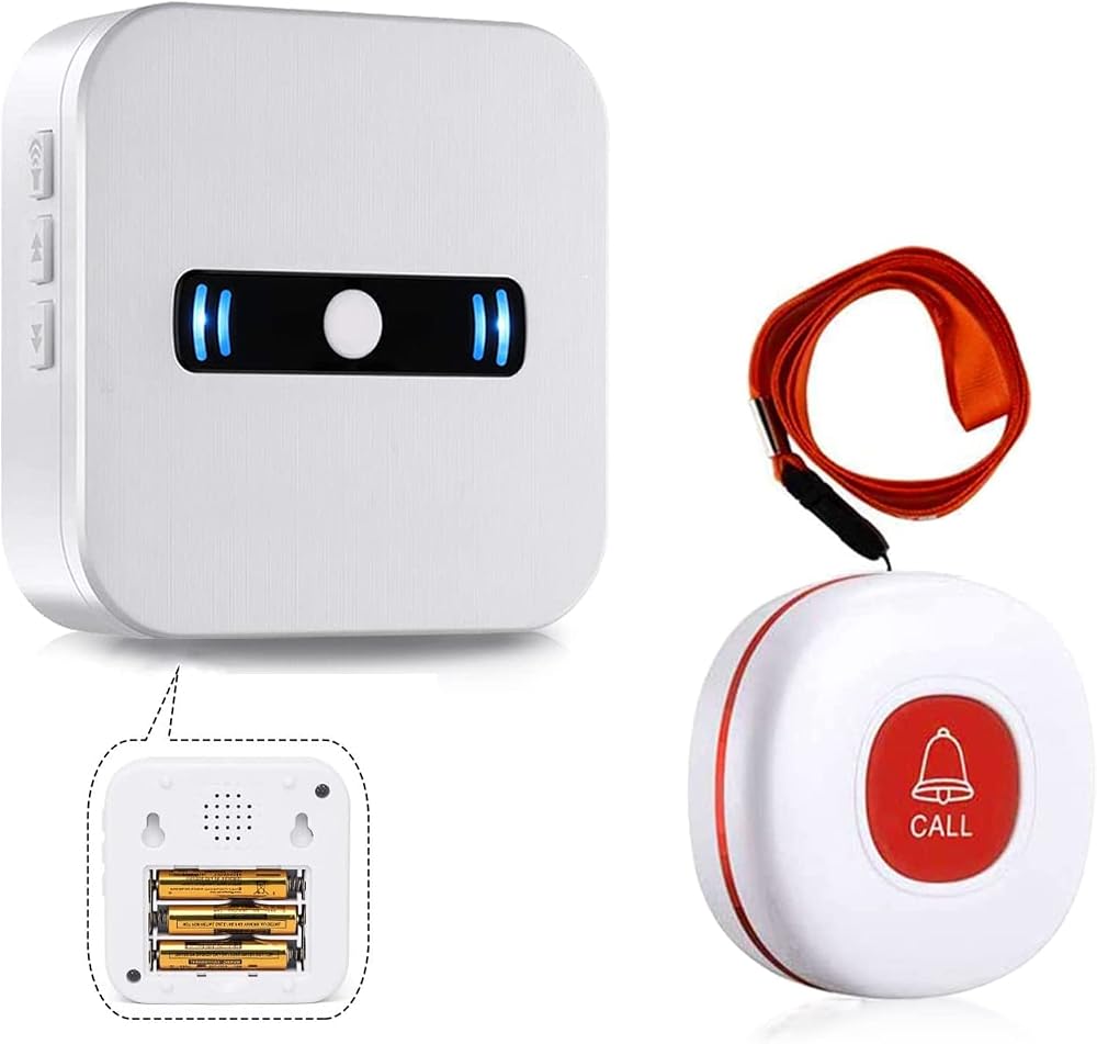 DAYTECH Wireless Caregiver Pager Patient Alert System 2 Call Buttons Receiver