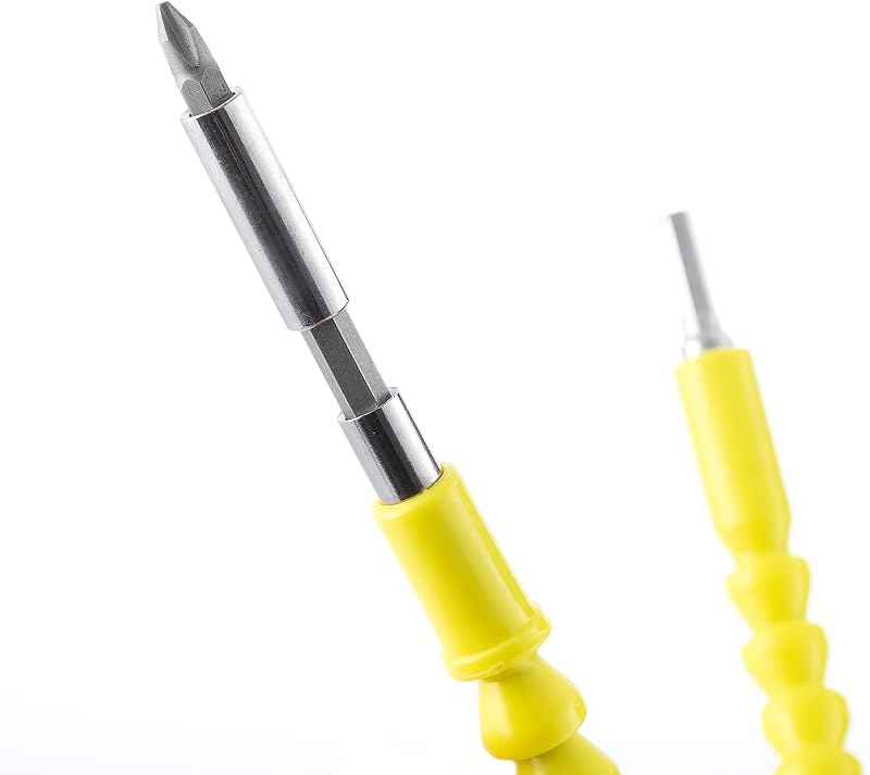 ® Extensor magnético flexível para chave de fendas, extensor de furadeira, ferramentas DIY, acessórios para chave de fendas, extensor rotativo de 360º, adaptadores para furadeira. Cor amarela