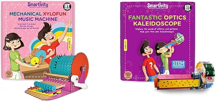 Smartivity Music Machine & Kaleidoscope for Boys & Girls ages 6 7 8 9+ year old, STEM, Learning, Educational, Construction Activity Toy Gift Bundle