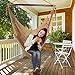 Bathonly Large Hammock Chair with Spreader Bar, Caribbean Hammock Swing Chair, XL Hammock Chair Outdoor Indoor, 330 LBS Weight Capacity, Light Brown