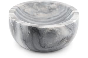 URBAN SOMBRERO ShayVe Shaving Bowl for Shaving Soap & Cream — Marble Shave Bowl For Shaving Soap & Cream — Exquisite Heat Insulated Wet Shaving Kit Addition (Light Grey Marble)
