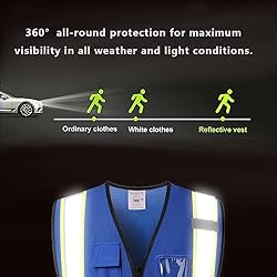 Kazsaifo Reflective Safety Vest for Men Women with