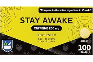 Rite Aid Stay Awake Tablets Caffeine, 200 mg - 100 Tablets | Caffeine Pills | Caffeine Supplement | Caffeine Pills 200mg | Equal to About a Cup of Coffee | Mental Alertness Aid | Energy Pills