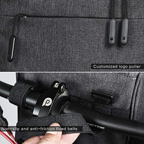 CamGo Bike Basket Bicycle Handlebar Bag Front Frame Top Tube Storage Bag Mini Shoulder/Hand Bag with Rain Cover (Grey)