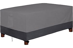 Easy-Going 600D Heavy Duty Rectangular Table Cover UV Resistant and Waterproof Outdoor Lawn Patio Furniture Cover (72" Lx44 Wx23 H, Gray/Dark Gray)