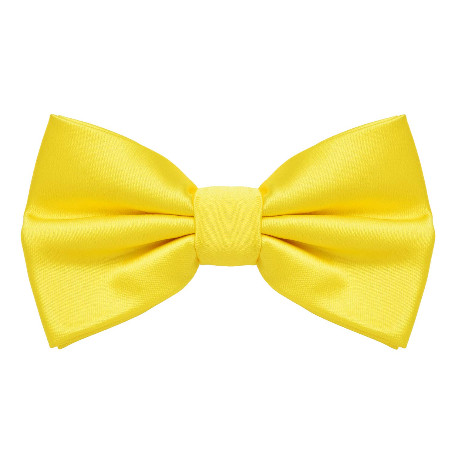 MASADA bow tie lemon-yellow - men's accessory in silk-look, continuously adjustable, handmade with hook closure - 12 x 6 cm