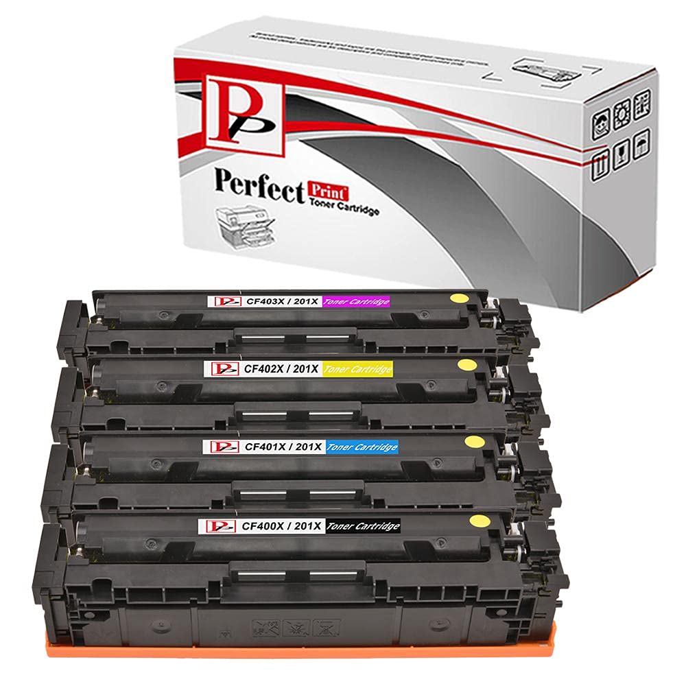 Set of 4 PerfectPrint Compatible Toner Cartridge Replace 201x For HP