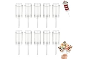 Cake Push Pop Containers with Lids & Acrylic Stand, 10 Pcs Reusable Clear Push-Up Dessert Tubes, Food Grade Plastic Pushpop S