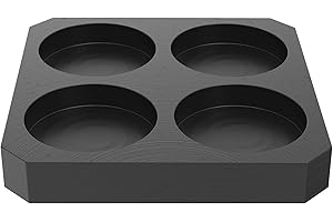 Nelyrho Graphite Ingot Mold, 3.74" x 3.74" x 0.55", 1.57" Round Coin Mold, High Purity for Gold Silver Copper Metal Casting Refining DIY Projects