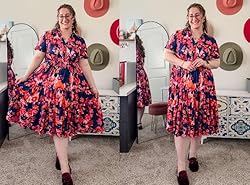 CARCOS Womens Plus Size Dresses 3X Blue Pink Floral