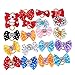 BQLZR Pet Dog Hair Bows Accessories With Rubber Bands Pack Of 20