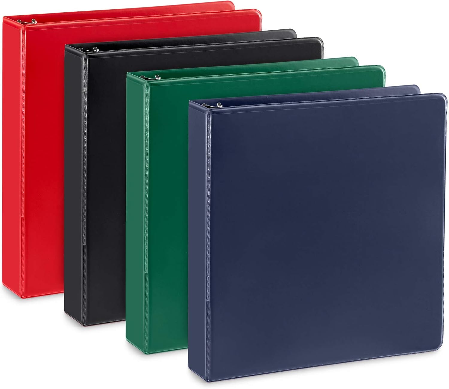 4 Pack 1.5 inch 3 Ring Binders, Rugged Design for Home, Office, and School, Designed for of 8.5 Inch x 11 Inch Paper, Black, Navy, Red, Green, 4 Binder Assorted Pack, Made in USA : Office Products