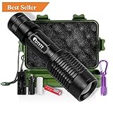 Tactical LED Flashlight, OTYTY E7 1000 Lumen High Powered Super Bright Portable Handheld Rechargeable Flashlights Torch include Mini Keychain Flashlight