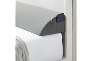 Nestl Bed Wedge Pillow for Headboard, Bed Gap Filler King Size with Side Pockets, Headboard Wedge Pillow for Sleeping, Triangle Mattress Gap Filler King Size 76”x10” Pillow Wedge for Headboard Gap