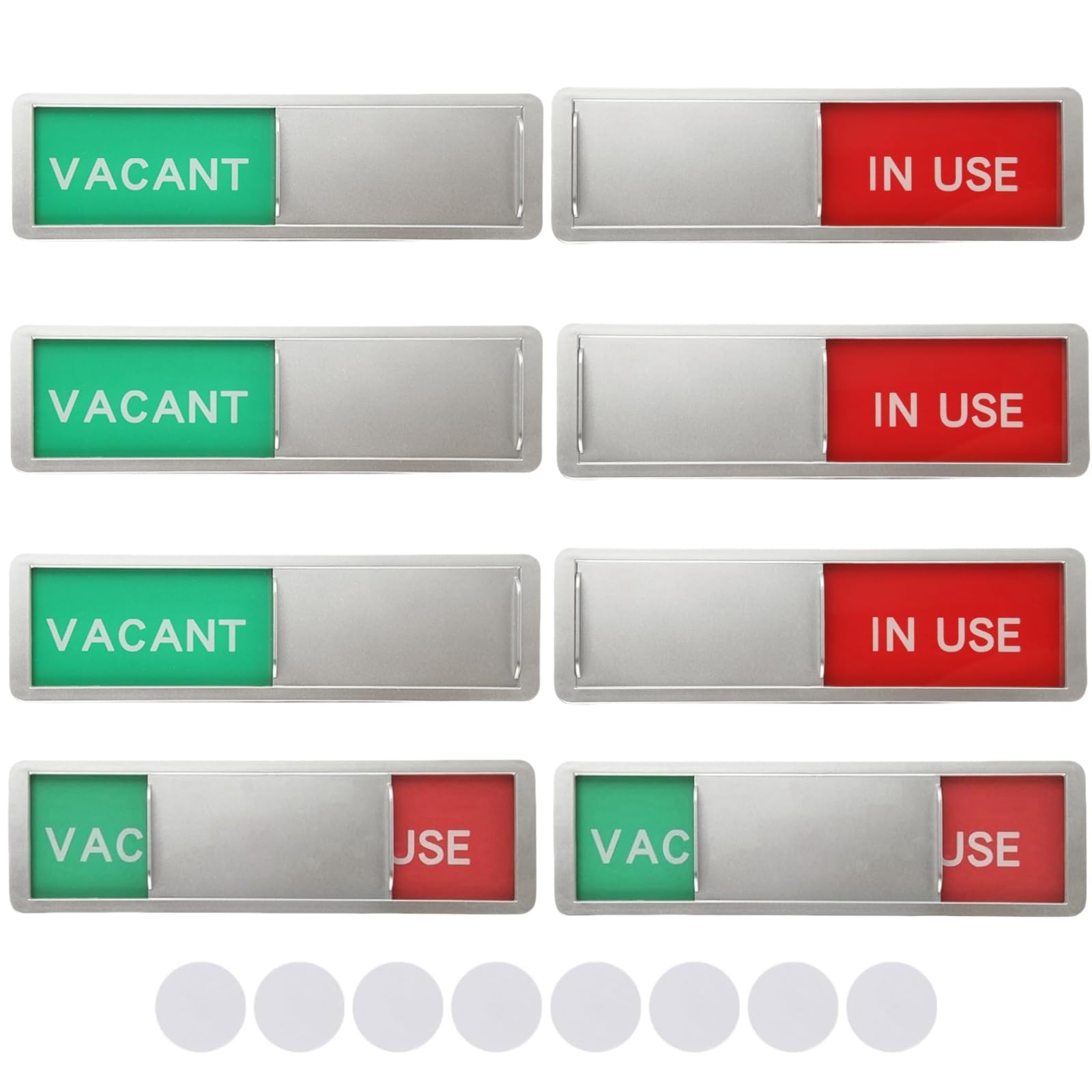 LDXDRU 4 Pack Vacant/In Use Sliding Door Sign, Magnetic Slider Door Indicator, Do Not Disturb Sign for Office Bathroom Home Office Conference Room