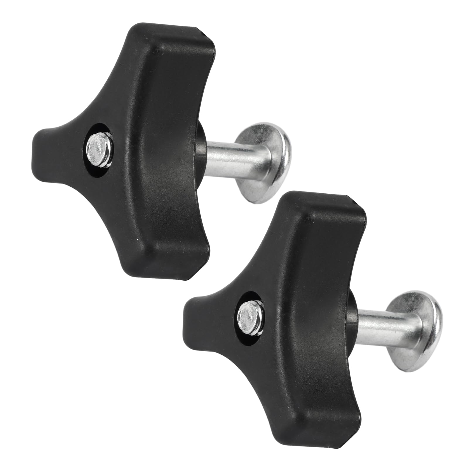 Faderr 2pcs Triangle Handle Knob Nut Screw Bolt Set, Plastic, 8mm, For Lawn Mower Handle Parts