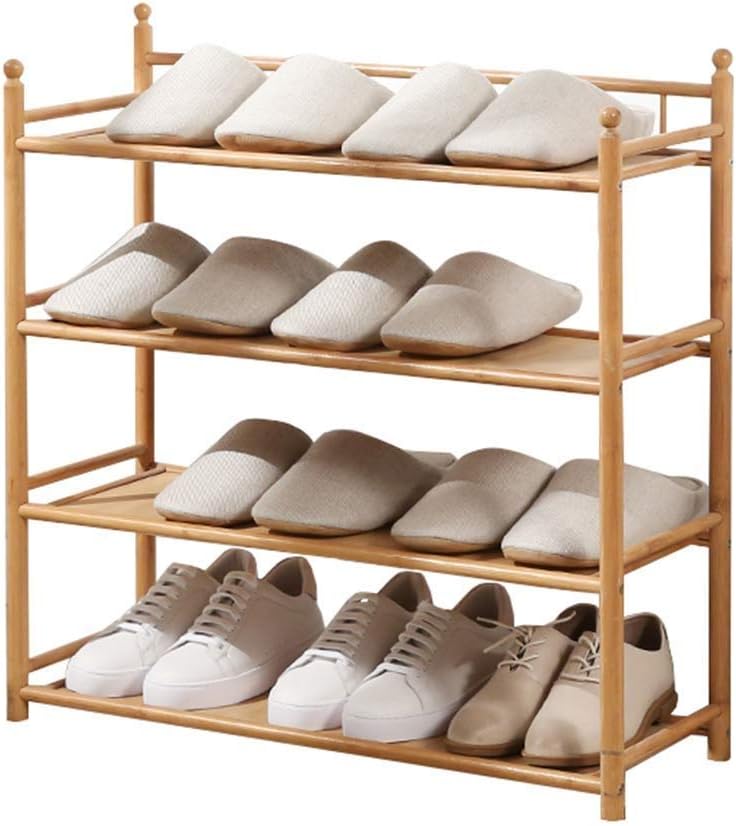 Organizador de zapatos interior 4 capas Zapatillas de bambú de 4 capas