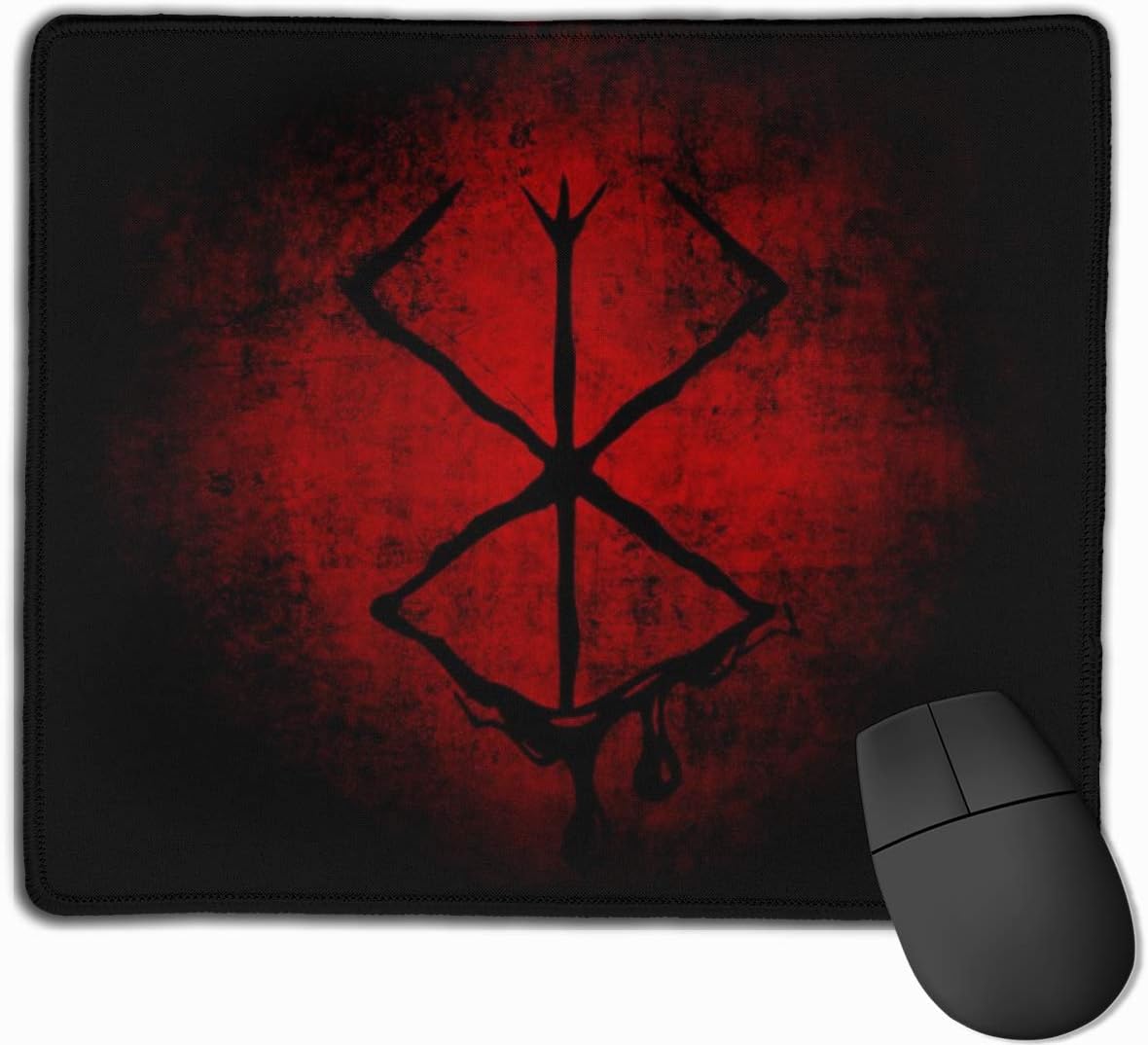 Black Marked Berserk Mouse Pad Non-Slip Rubber Base Gaming Mousepad for Office Computer Laptop