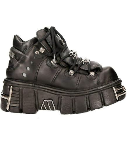 Amazon.com | New Rock Tower Ankle Boots M-106-VS1 Unisex Metallic