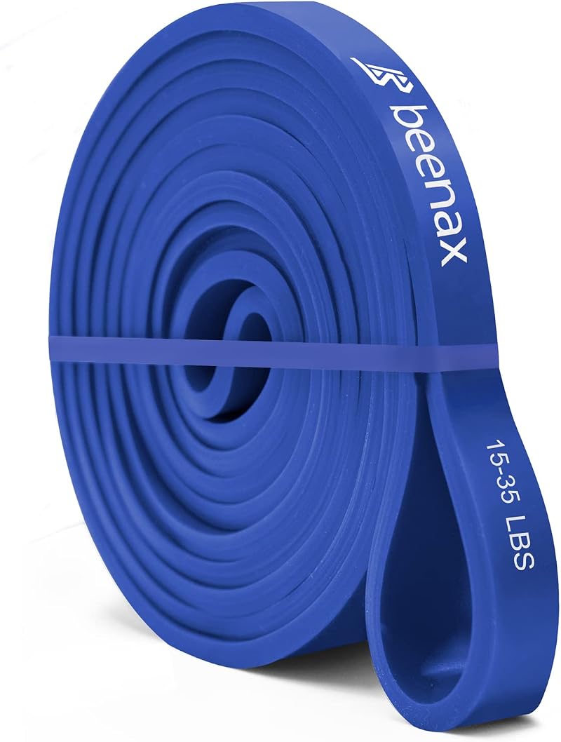 Beenax Resistance Bands Pull Up Set 5 Levels 15-35Lbs Blue Band