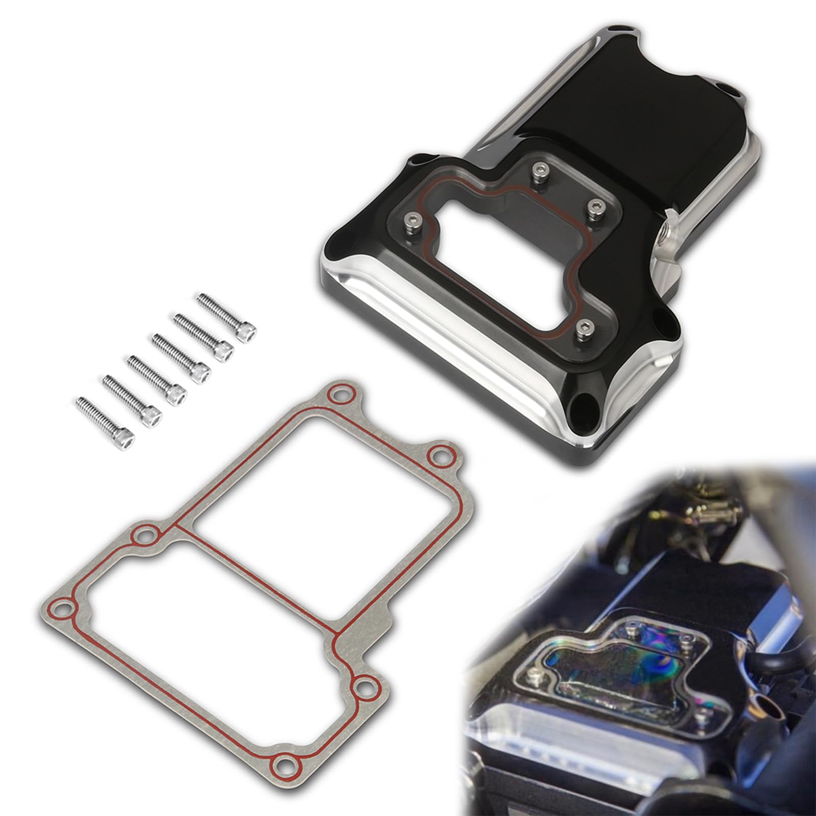 Photo 1 of Twin cam Clarity top Transmission Covers for Harley Davidson Touring Glide Dyna Fatboy Street Wide Glide 2007-2017 FLT Touring CNC Aluminum Machine(Contrast Cut)