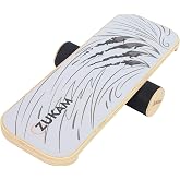 ZUKAM Balance Board Trainer, Wooden Balancing Board with Workout Guide to Exercise and Build Core Stability, Wobble Board for Skateboard, Hockey, Snowboard &amp; Surf Training