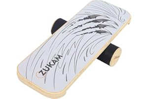 ZUKAM Balance Board Trainer, Wooden Balancing Board with Workout Guide to Exercise and Build Core Stability, Wobble Board for
