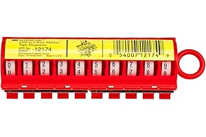 3M ScotchCode Wire Marker Tape Dispenser w/ Tape STD-0-9, Includes 1 each of 0-9 numbered rolls