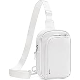 Small Sling Bag for Women & Men, Trendy Crossbody Purse - Lightweight Fanny Pack, Chest Bag & Mini Backpack for Travel - White