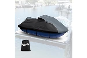 CEMOFE Waterproof Jet Ski Cover for Yamaha VX Cruiser/VX Cruiser HO 2015-2020,600D Heavy Duty Jetski Waverunner Covers with 2 Air Vents, All Weather Protection Trailerable Jetski Cover