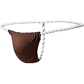 Newsywell Mens Ice Silk T-Back Thongs G String Low Rise Bikini Briefs Underwear