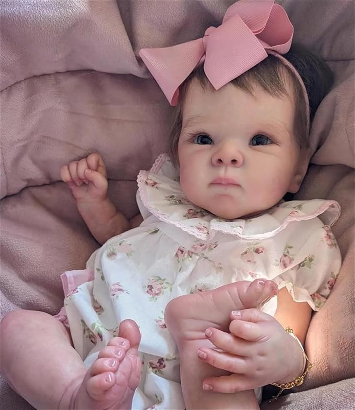 Photo 1 of GYCV Lifelike Reborn Baby Dolls Girl with Hair 18 Inch Realistic Baby Doll Newborn Eyes Open Soft Full Vinyl Weighted Body Adorable Reborn Baby Doll Toys Birthday Gift for Kids Age 3+