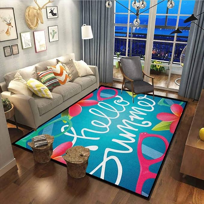 Hello Summer Decor Carpets for Kitchen Floor