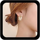 YienDoo Boho Pearl Drop Dangle Earrings Vintage Gold Pearl Cluster Dangle Earrings Grapes Pearl Drop Earrings Statement Fireworks Pearl Chandelier Stud Earrings Jewelry for Women