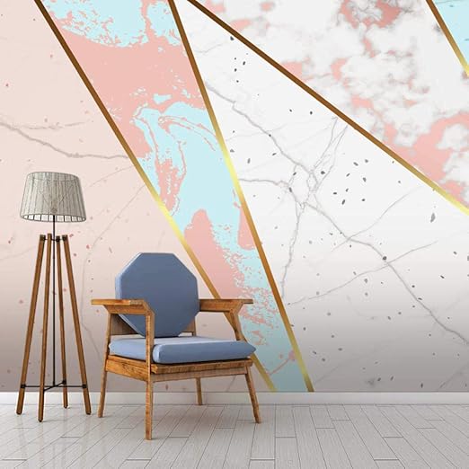 Papel de pared de fondo geométrico Papel tapiz de mármol para sala de