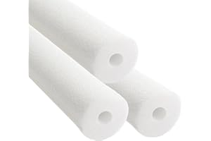 Chochkees White Pool Noodles Swimming Hollow Core Foam Tube, Floating Thick Noodles for Floating, Pool Accessories, 52" (3-Pack)