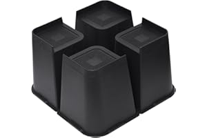 MXMZHXU Bed Risers 2 inch, 3 inch, 4 inch, 6 inch or 8 inch Heavy Duty Furniture Risers, Up to 6000 Lbs L Shaped Design Bed Lifts Blocks for Couch Desk Sofa Table (Black, 8 Inch 4 Pack)