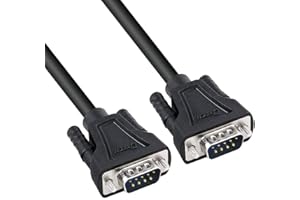 DTECH 1.5 Feet DB9 RS232 Serial Cable Male to Male Null Modem Cord Full Handshaking 7 Wire Crossover RS232 Extension Cable fo