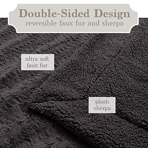 The Connecticut Home Company Throw Blanket, Soft Plush Reversible Faux