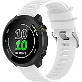 TopPerfekt Band Compatible with Garmin Forerunner 55 20mm Soft Silicone Replacement Watch Band Strap Wristband for Forerunner 570 42mm/165/158/645/245/Vivoactive 5/6/Venu 2 Plus/Galaxy watch 4 42MM