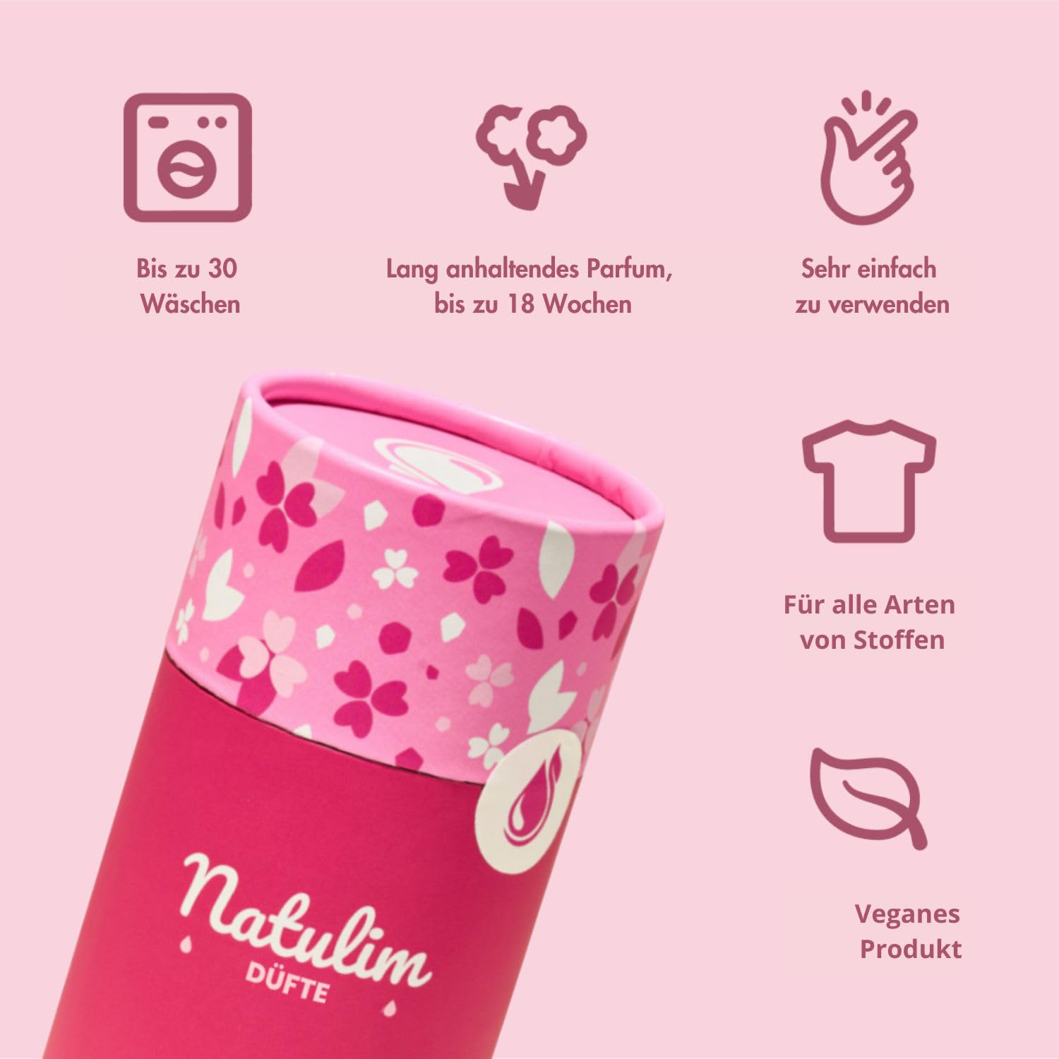 Natulim Wäscheparfüm Duftperlen Waschmaschine Wäscheduft Perlen für empfindliche Haut und alle Textilien nachhaltige Wäscheperlen mit langanhaltender Blumenduft für 30 Waschgänge Made in EU 2