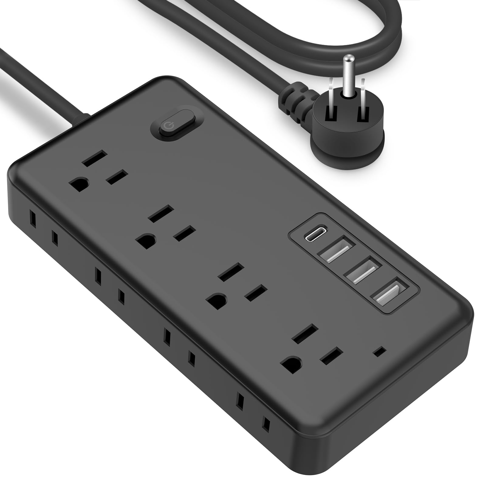Power Strip Surge Protector with 6 Outlets & 3 USB Ports & 1 USB-C Port ...