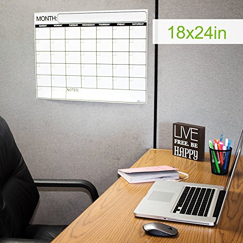 Best Large Dry Erase Wall Calendar Planner & Organizer 18" X 24" in Laminated Dry or Wet Erase Print Squares to Plan Your Whole Day - Perfect for School Classes Office Cubical Home College Dorms - Thumbnail 2