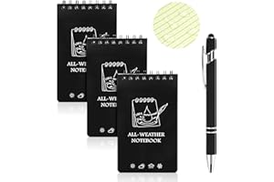 OT-NVWOZR Waterproof Pocket Notebooks with Pens, 3x5 Mini Notepad All Weather Top-Spiral Memo Police Notebook Write in the Ra
