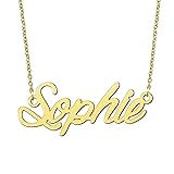 BYBWBL Sophie Name Pendant Necklace 18k Gold Plated