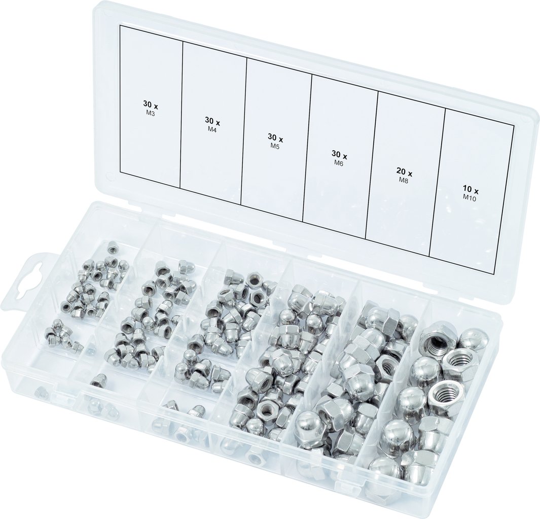 KS Tools 970.0460 Stainless steel nuts assortment, metric, 150 pcs