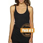 Next Level Womens Tri-Blend Racerback Tank Top 6733-Vintage Black (3 Pack)