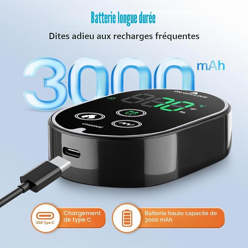 Masseur de Pieds 3 en 1 Électrique et Sans Fil - 6 Niveaux de Chauffage, 3 Modes Appareil de Massage avec Bande d'Extension pour Chevill, Talons, Dessus du Pied, Cadeau pour Maman, Papa